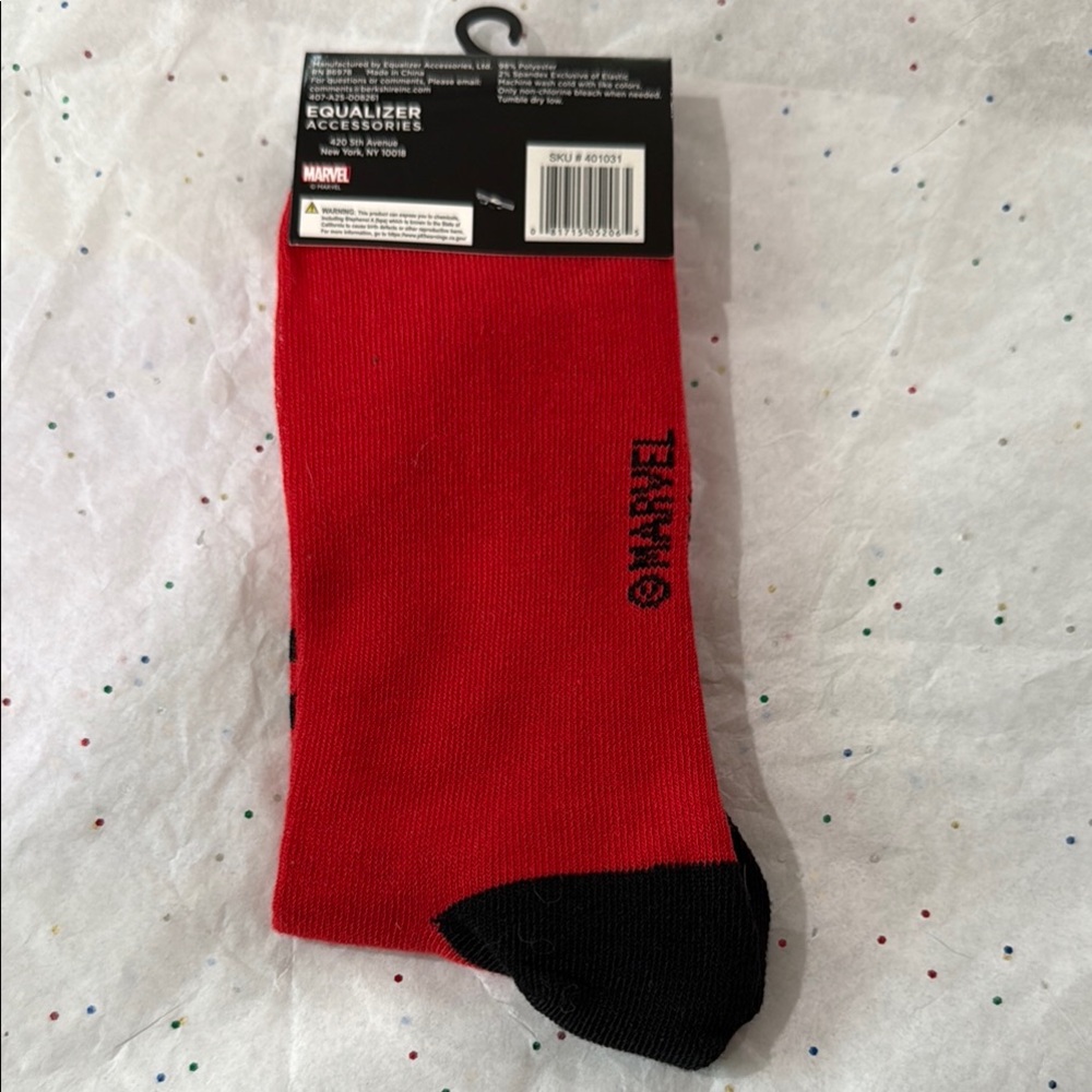 Marvel Red Crew Socks - Picture 2 of 2